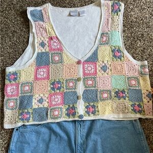 Blair Multicolor Crochet Vest 3X